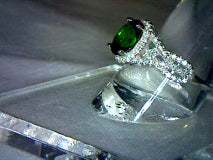 Natural Emerald Oval Cut Ring with halo 2ct