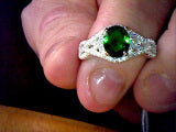 Natural Emerald Oval Cut Ring with halo 2ct