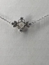 Elegant .34ct Moonstone and Zircon Sterling Silver Station Necklace