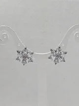 Cubic Zirconia Snowflake Stud Earrings