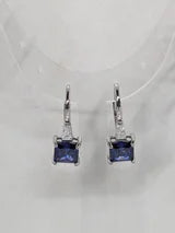 Blue Tanzanite Lever back Earrings 2.10ctw