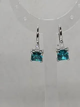 Blue Paraiba Tourmaline aka Deep Teal aka Turquoise Lever back Earrings 2.10ctw