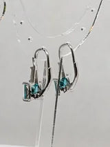 Blue Paraiba Tourmaline aka Deep Teal aka Turquoise Lever back Earrings 2.10ctw