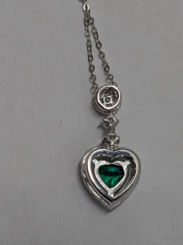 Heart Cut Emerald Necklace