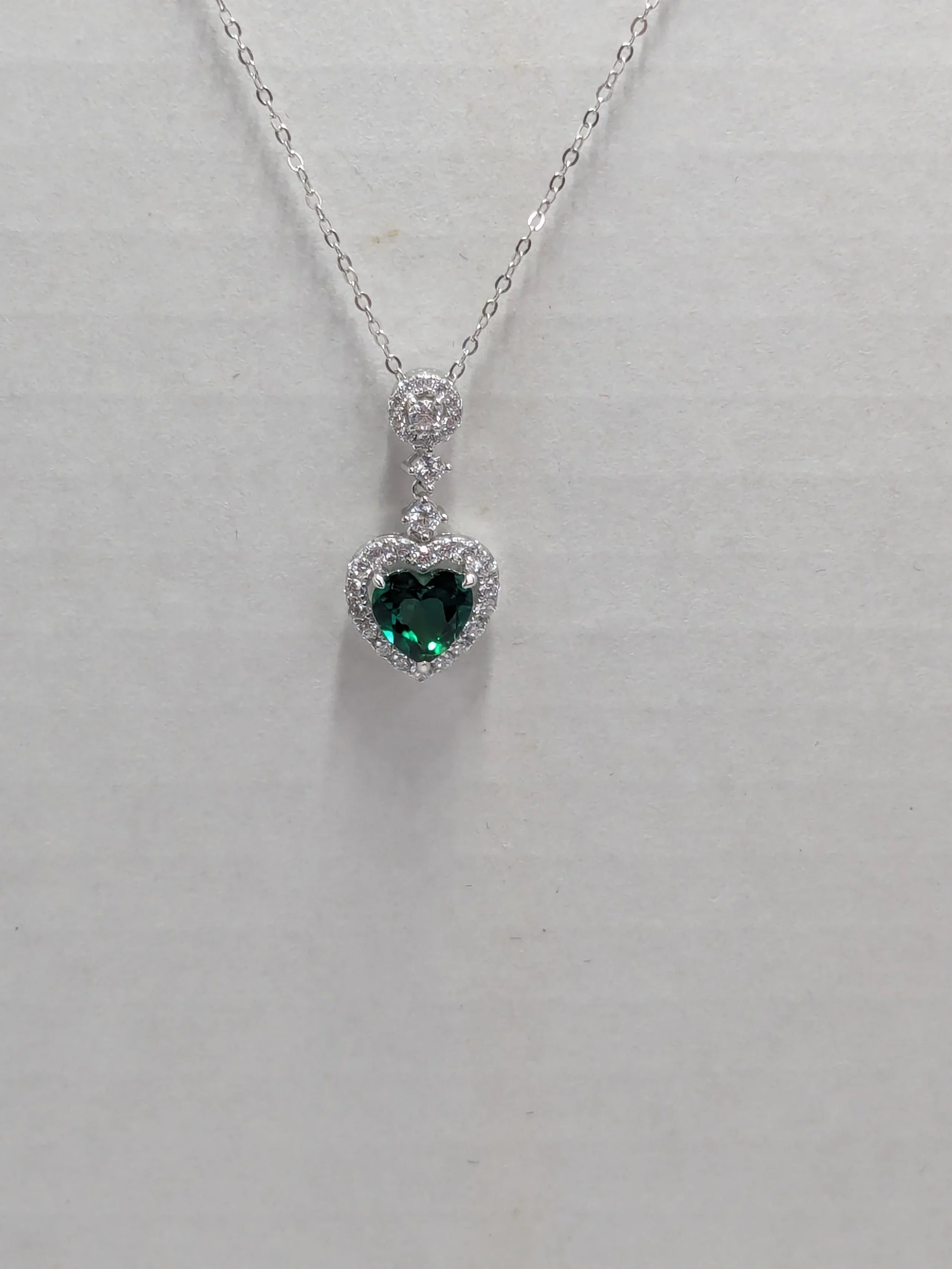 Heart Cut Emerald Necklace