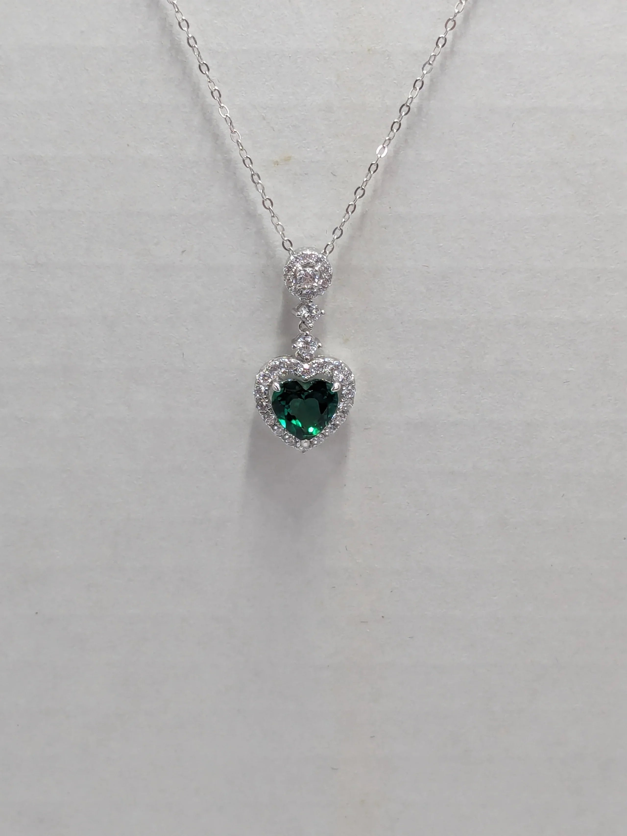 Heart Cut Emerald Necklace