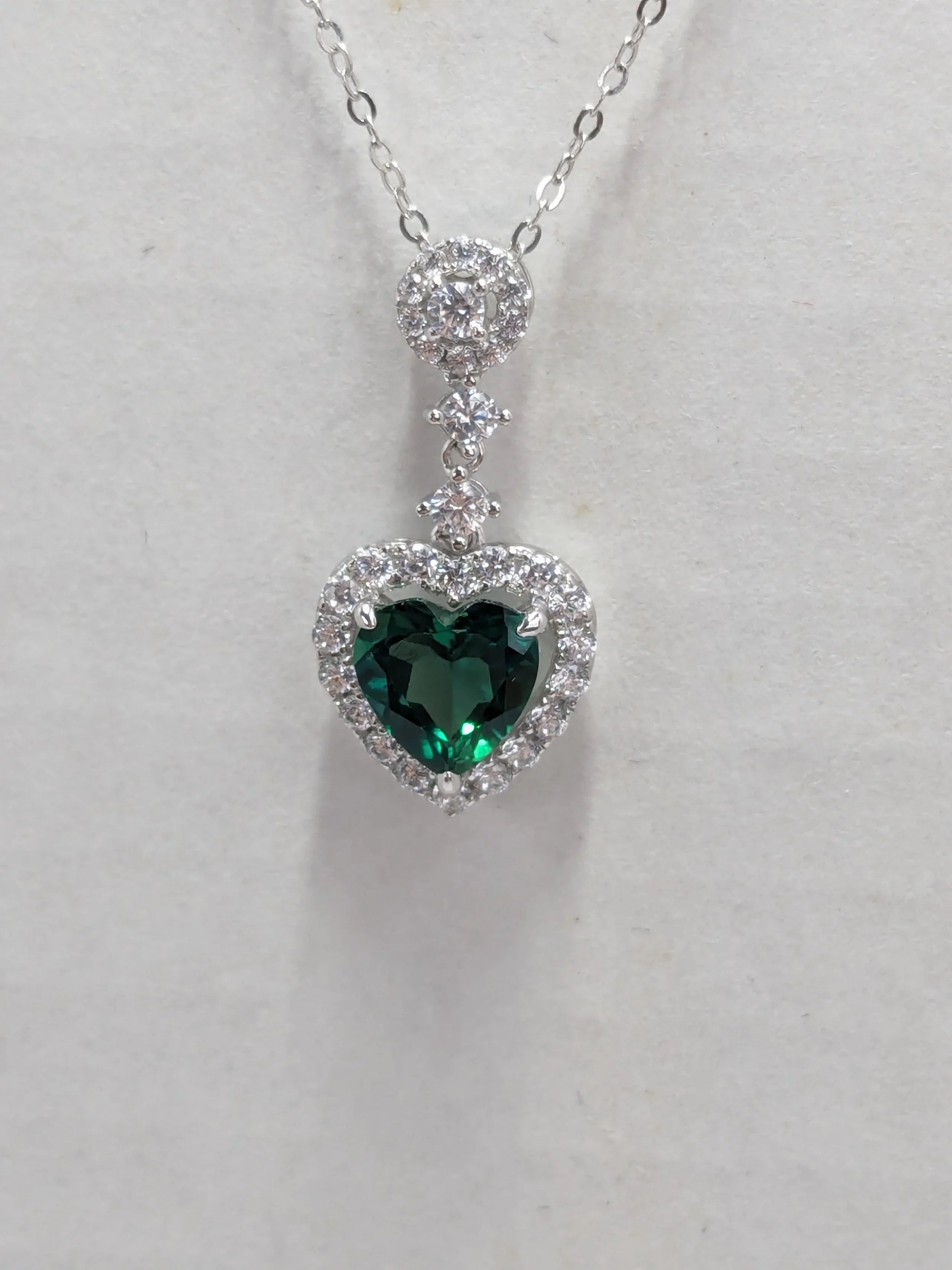 Heart Cut Emerald Necklace