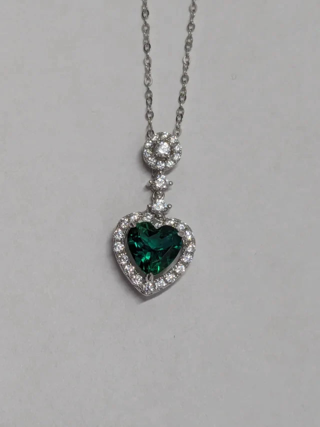 Heart Cut Emerald Necklace