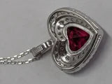 4.5ct Heart Cut Red Faceted Natural Corundum Ruby Necklace