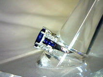 Sapphire Blue and White CZ Ring 10ctw size 9