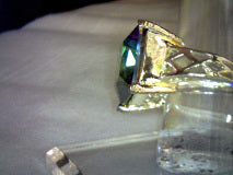 Natural Mystic Topaz Ring 50ct princess cut