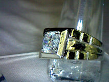 Men's White Cubic Zirconia Engagement Ring 9ct